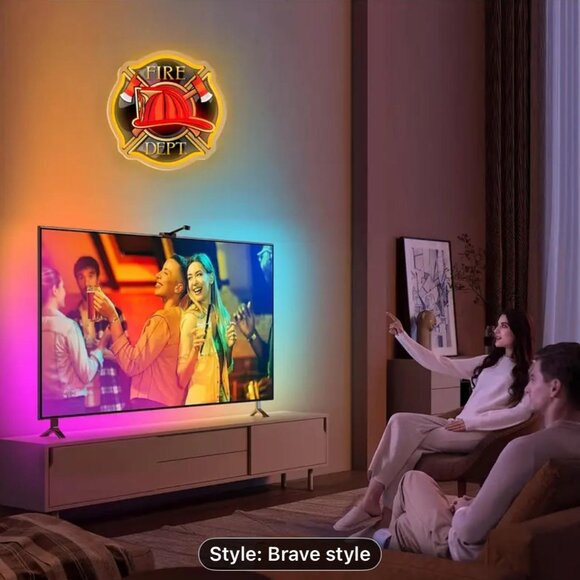 FIRE DEPARTMENT FIRE HAT NEON LED SIGN - Picture 6 of 6